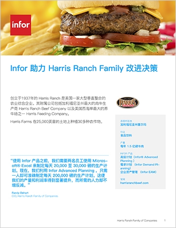 Th Harris Ranch Family of Companies Case Study Infor EAM Enterprise Infor ION Infor Advanced Planning Infor Demand Planning Food and Beverage NA Chinese Simplified 457px